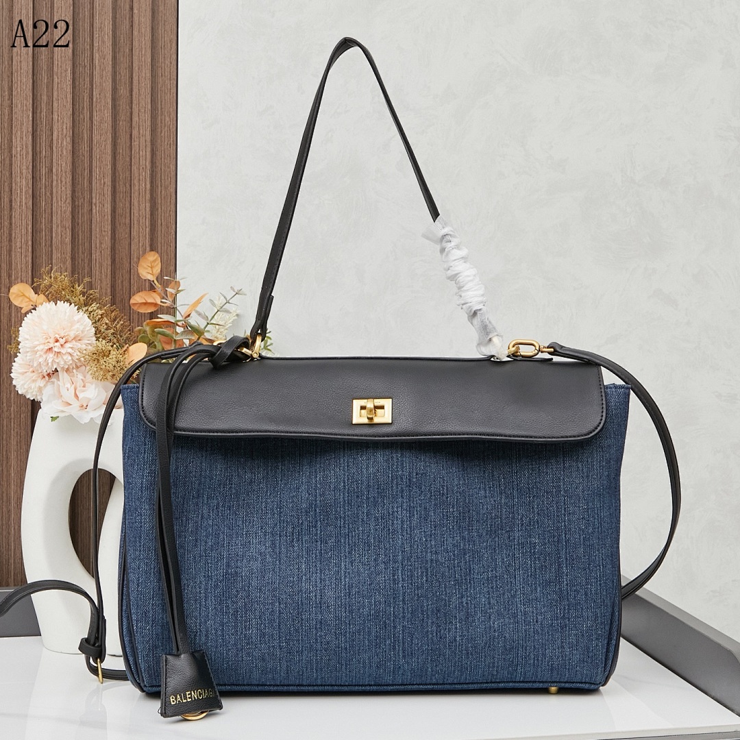 Balensiaga + A22 + Denim Tote Bag #6135