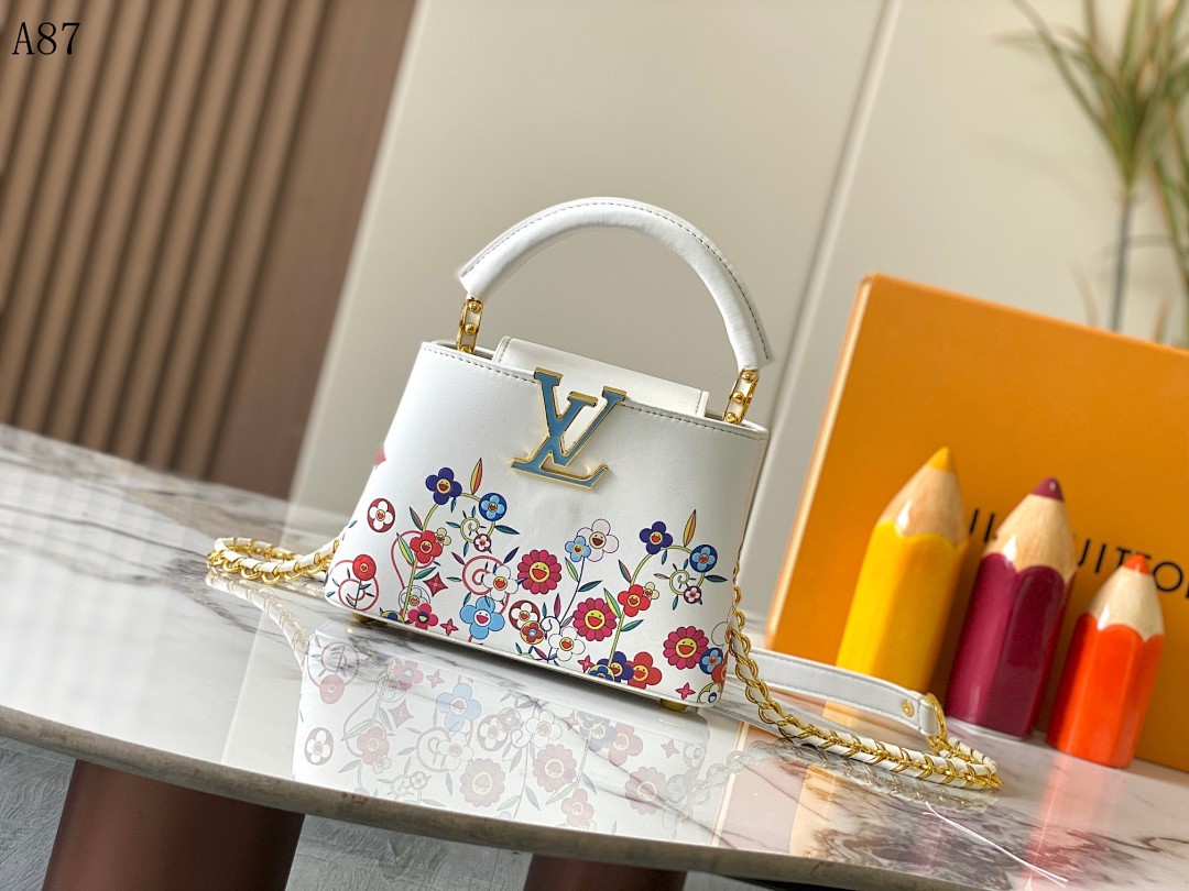 LVutton + A87 + Flower Print Capucines Bag #4559 1 LVutton + A87 + Flower Print Capucines Bag #4559