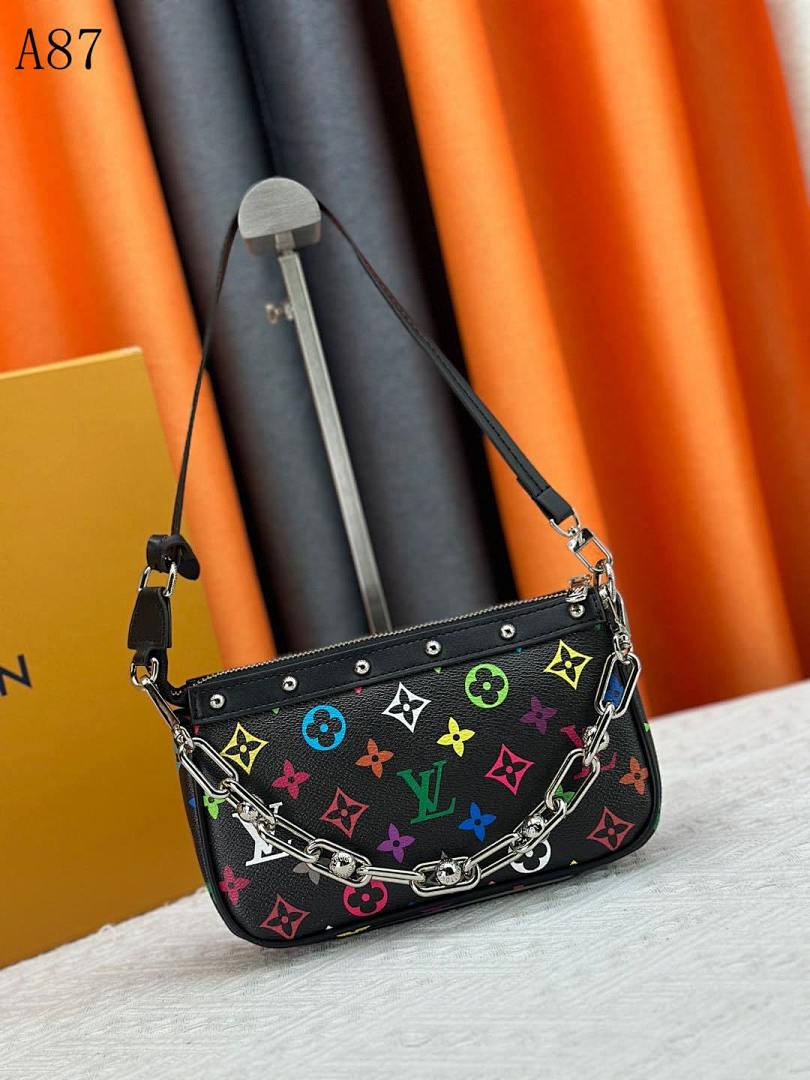 LVutton A87 Multicolor Monogram Chain Bag #4466 1 LVutton A87 Multicolor Monogram Chain Bag #4466