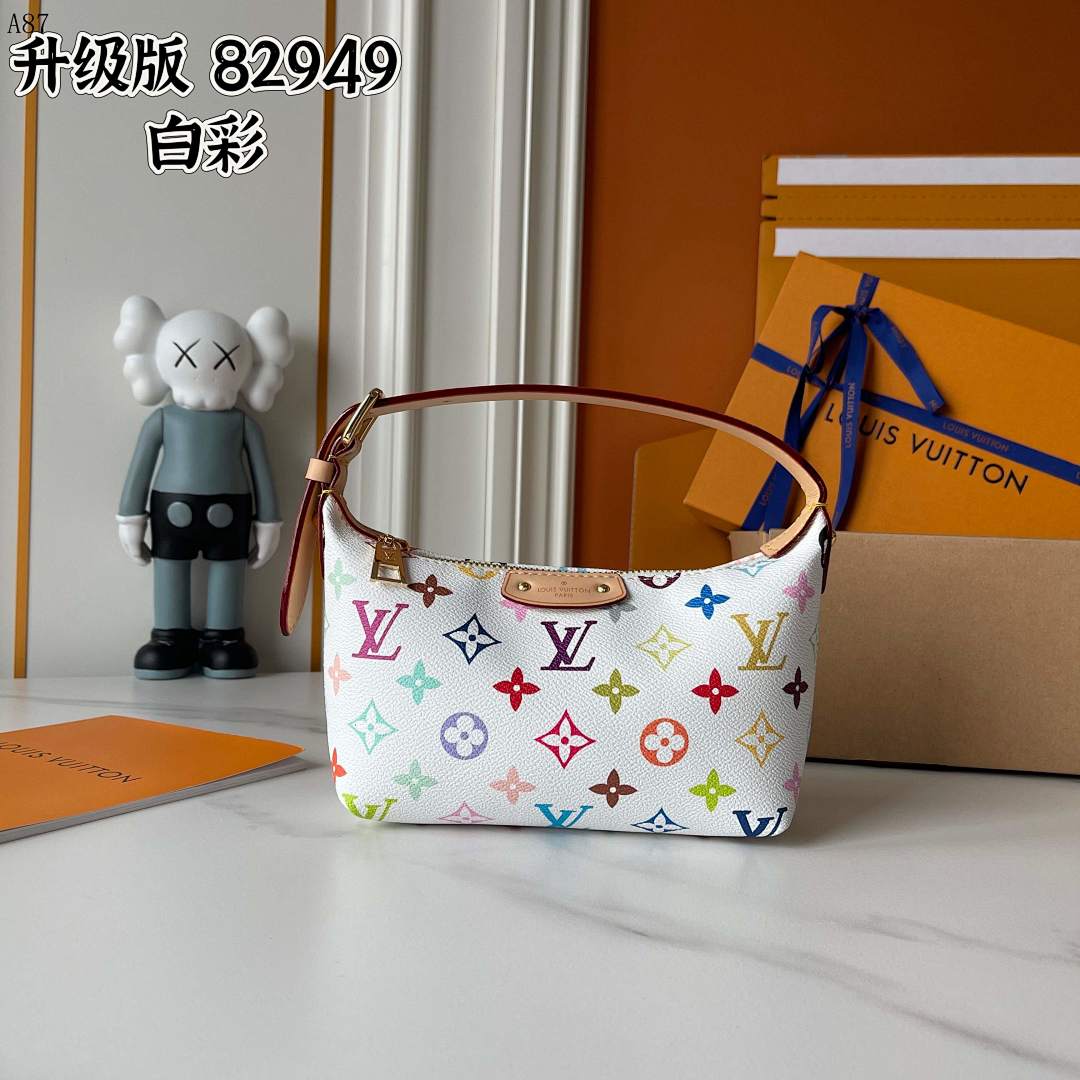 LVutton 82949 White Multicolor Monogram Bag #4823