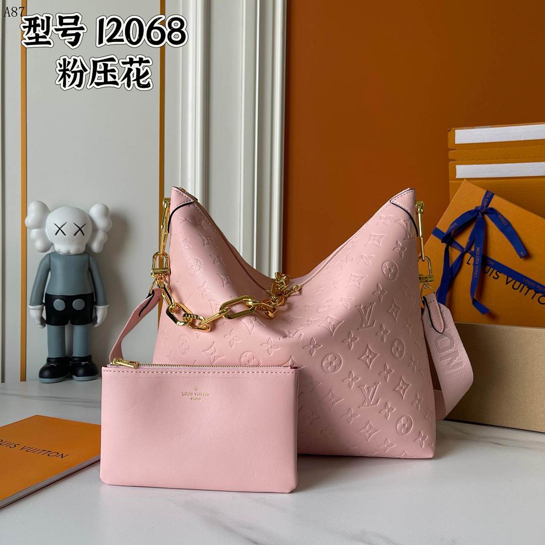 LVutton I2068 Pink Monogram Embossed Bag #3844 1 LVutton I2068 Pink Monogram Embossed Bag #3844
