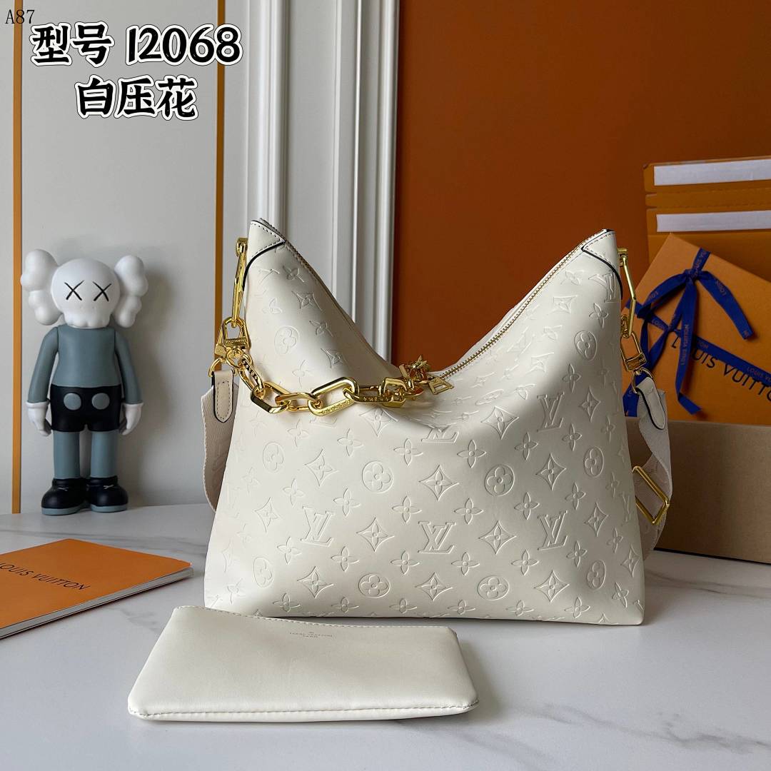 LVutton I2068 White Monogram Embossed Bag #4119