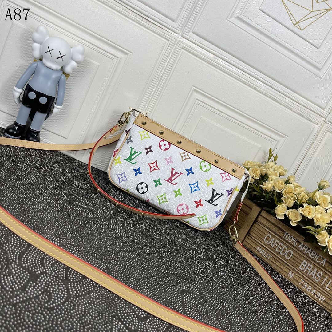 LVutton + A87 + Multi-Color Monogram Crossbody Bag #4102