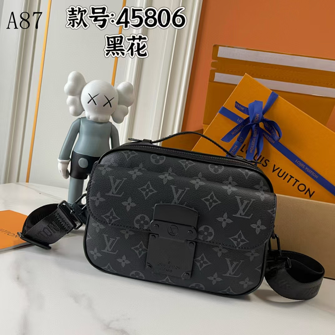 LVutton + 45806 + Black Monogram Crossbody Bag #4137 1 LVutton + 45806 + Black Monogram Crossbody Bag #4137