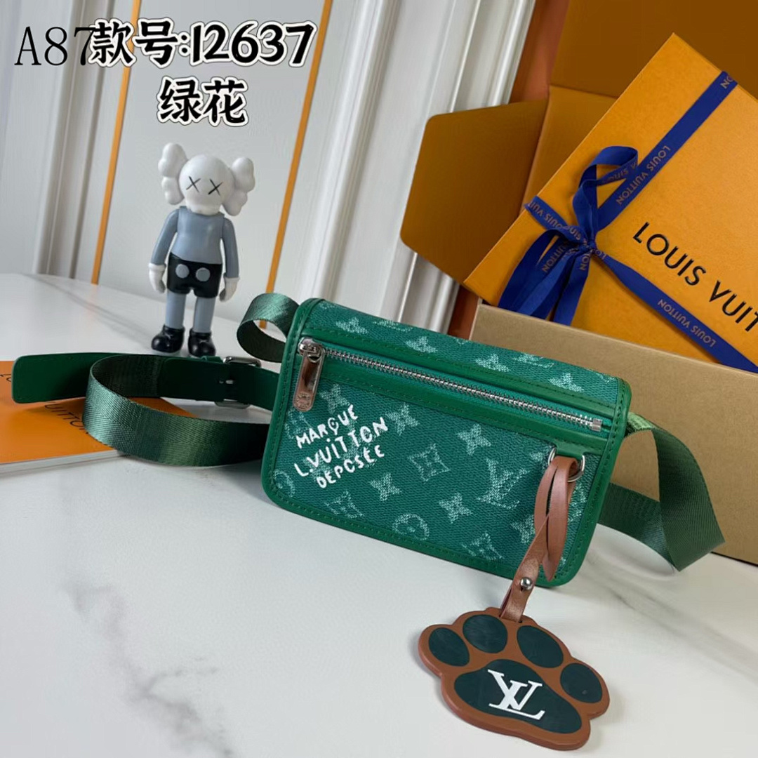 LVutton A87 Model 12637 Green Monogram Bag #3600 1 LVutton A87 Model 12637 Green Monogram Bag #3600