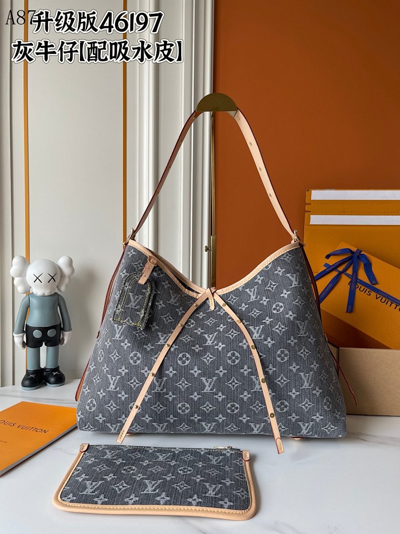 LVutton + A87 Upgrade Version 46197 + Gray Denim Hobo Bag #3838