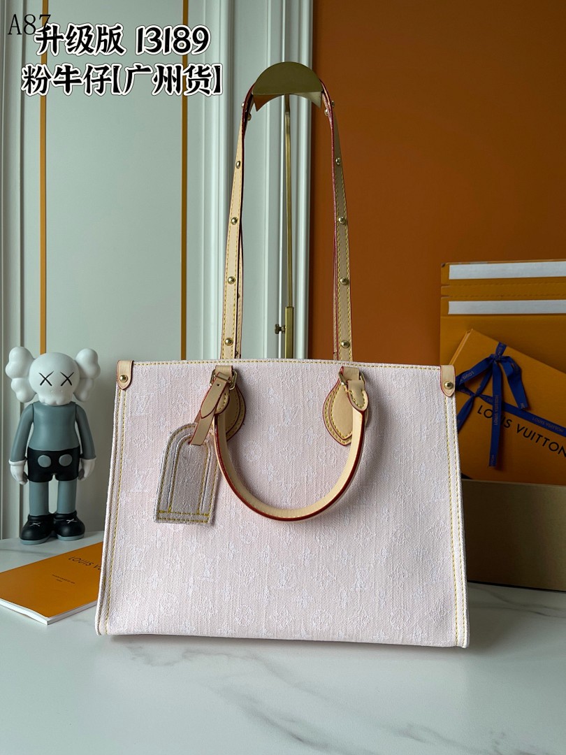 LVutton I3189 Pink Denim Tote #3715