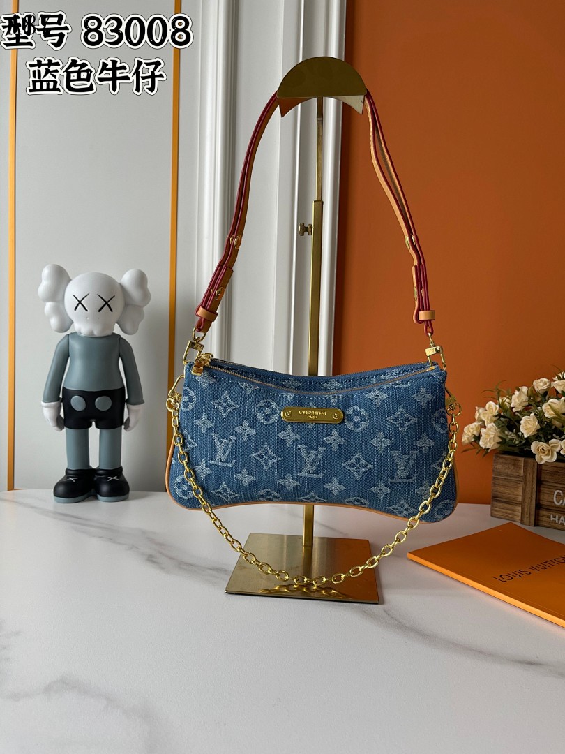LVutton + 83008 + Blue Denim Crossbody Bag #4094 1 LVutton + 83008 + Blue Denim Crossbody Bag #4094