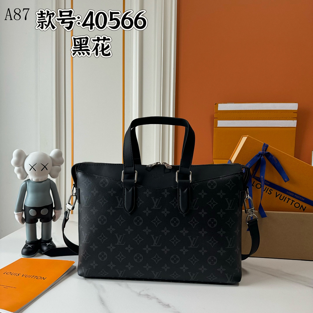 LVutton + 40566 + Black Monogram Tote #3946