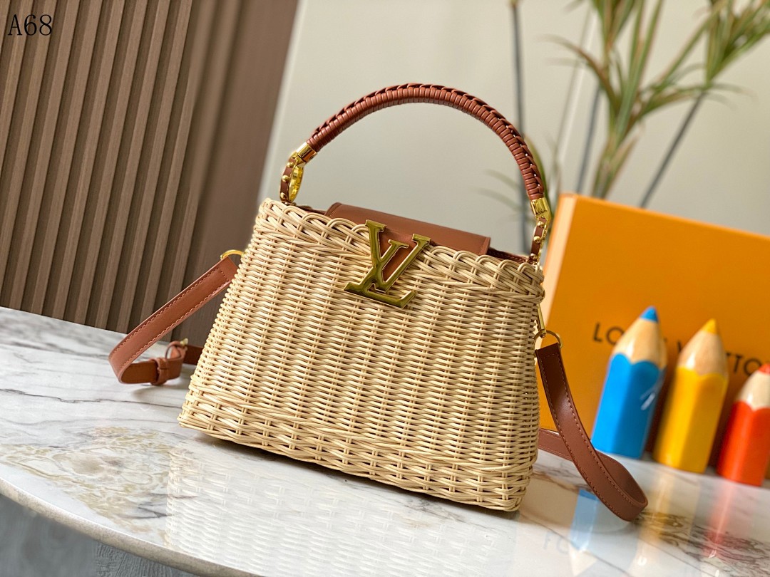 LVutton + A68 + Woven Basket Bag #3945 1 LVutton + A68 + Woven Basket Bag #3945