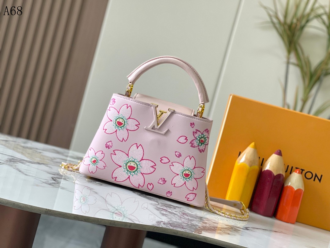 LVutton A68 Cherry Blossom Capucines Bag #4799