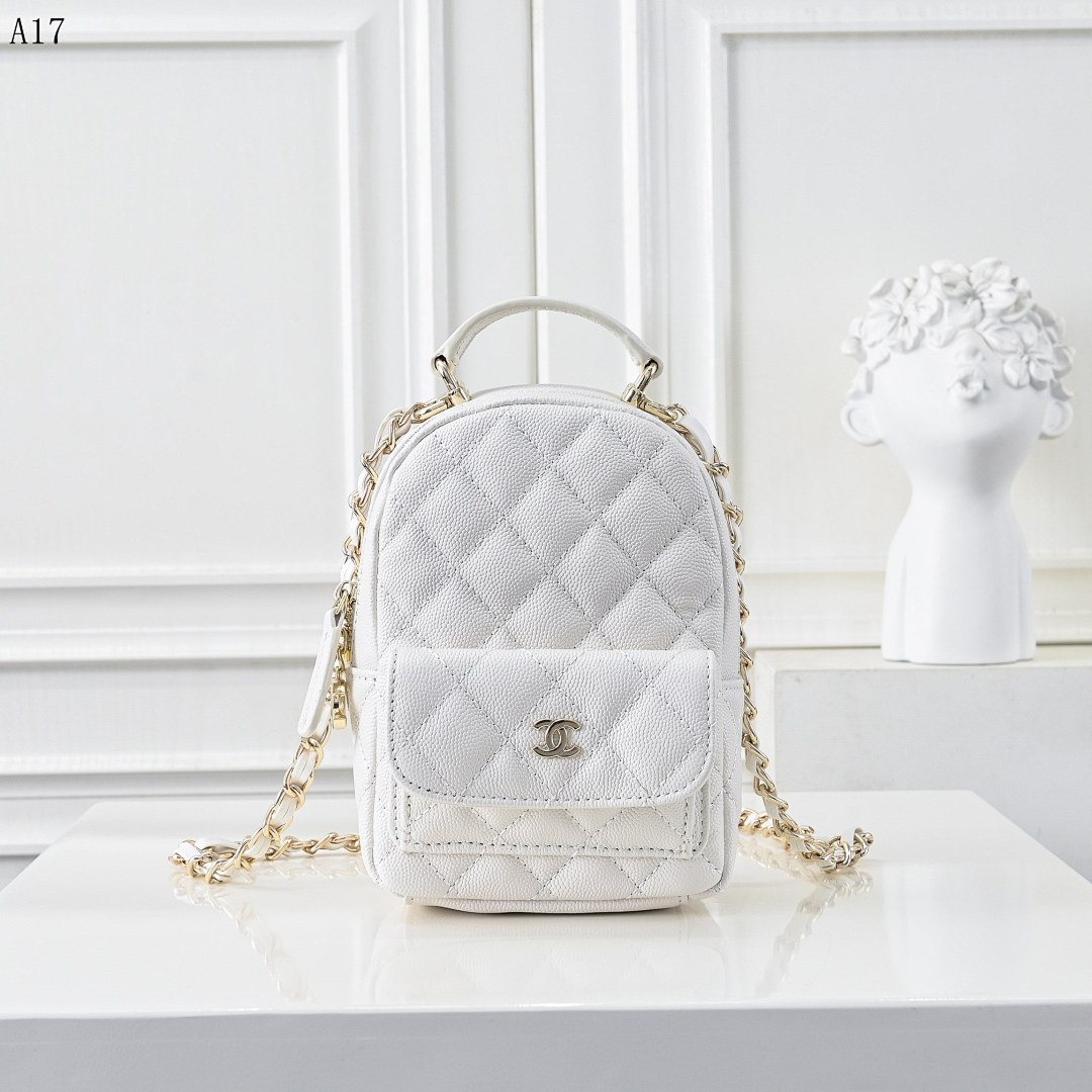 Chan3l Classic Quilted Mini Backpack #2640