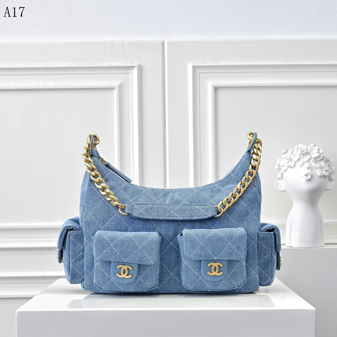 Chan3l Denim Hobo Bag #2622