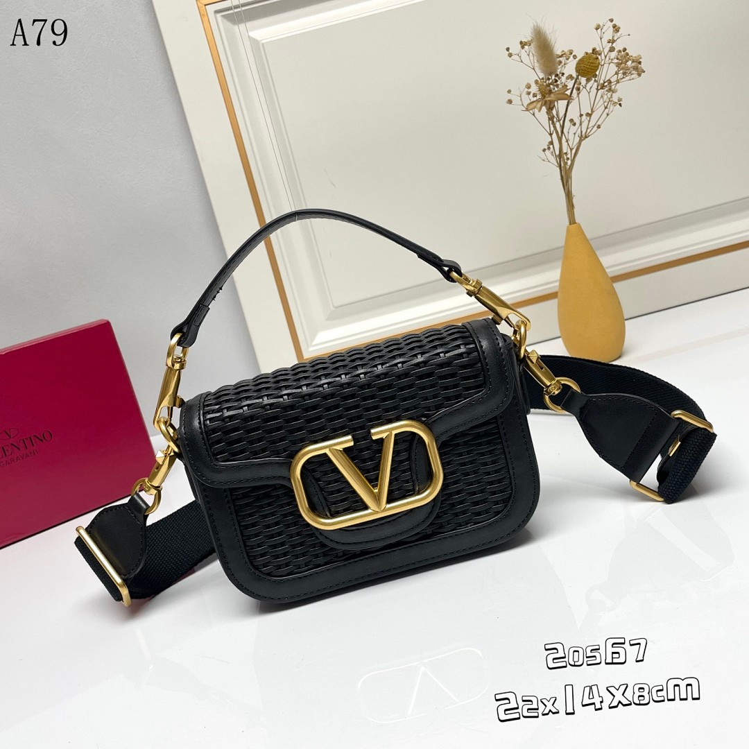 Valentiino + 20567 + Woven Leather Shoulder Bag #5371