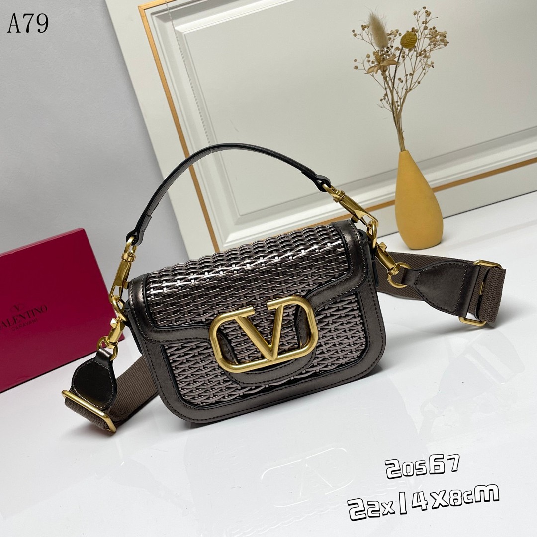 Valentiino + 20567 + Woven Leather Shoulder Bag #5213