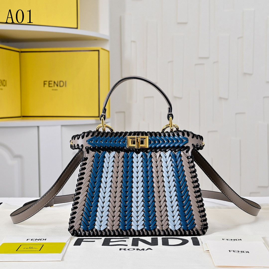 FENDI + Baguette + Woven Leather Tote #2380