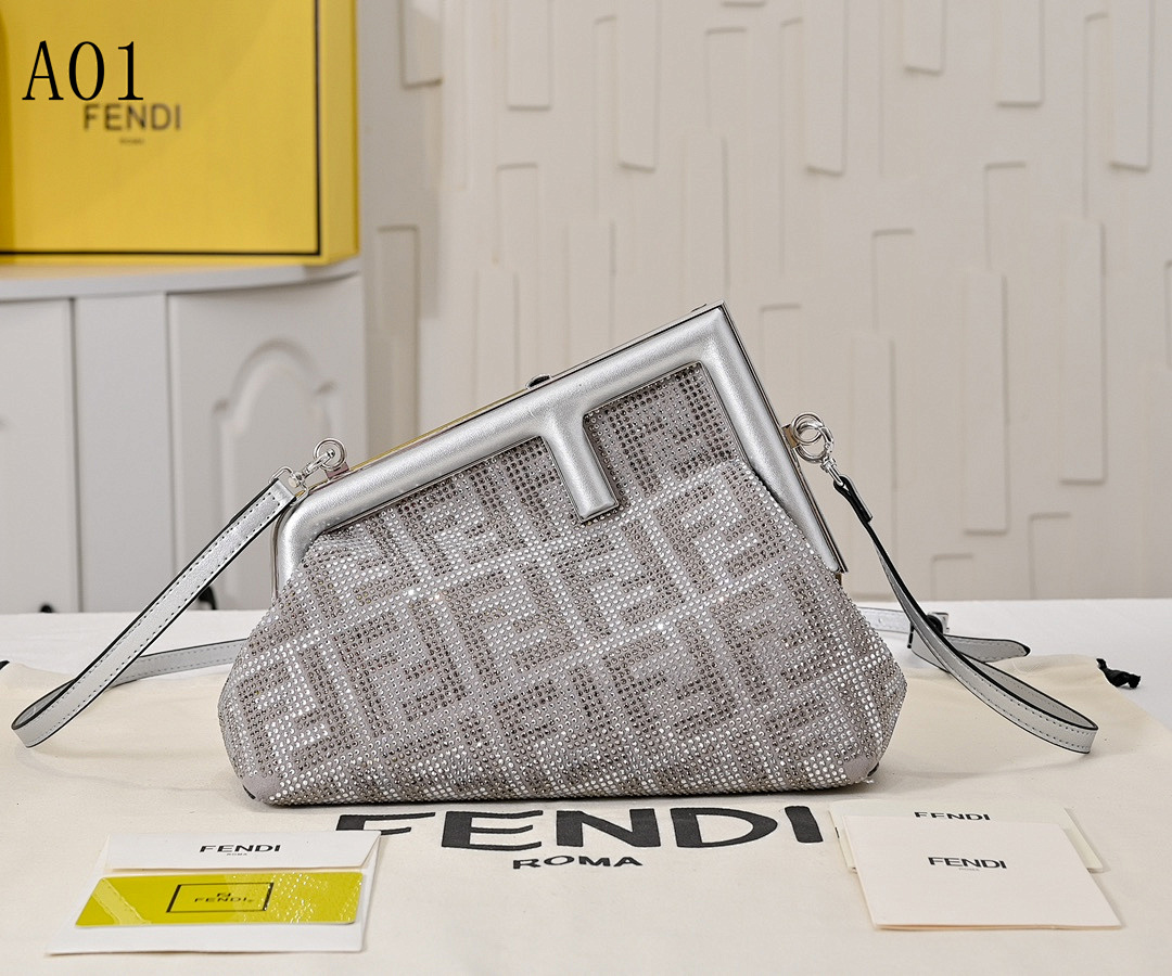 FENDI – A01 – FF Mesh Clutch Bag #2256