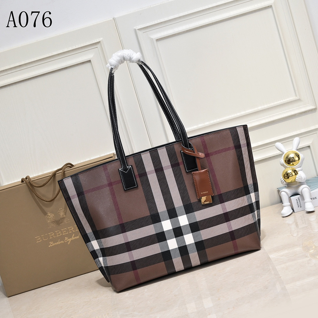 Burberyy A076 Check Tote Bag #1496