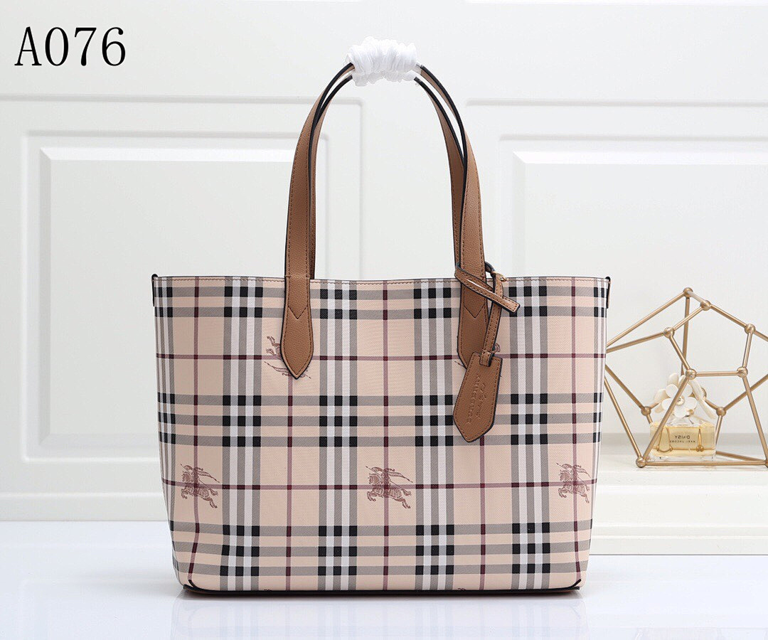 Burberyy + A076 + Check Print Tote Bag #1495