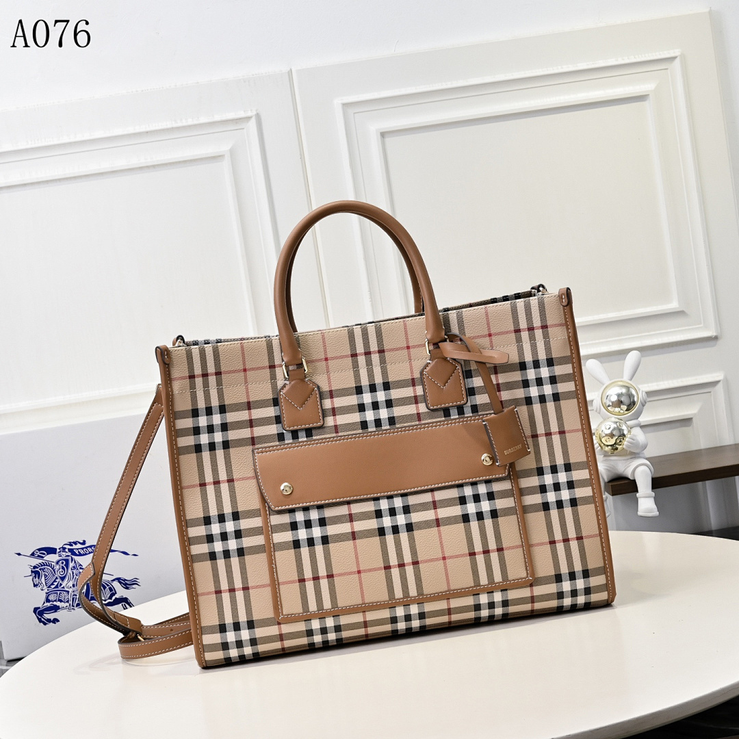 Burberyy + A076 + Classic Check Tote Bag #1486