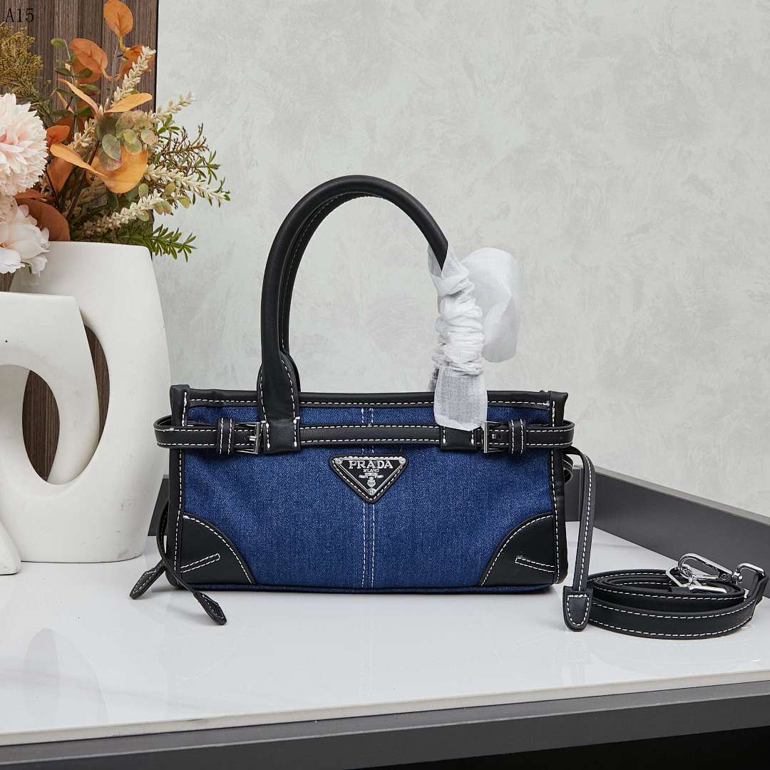 Pr4da + Cahier + Denim Tote Bag #1885 1 Pr4da Re-Edition Denim Mini Bag #1899