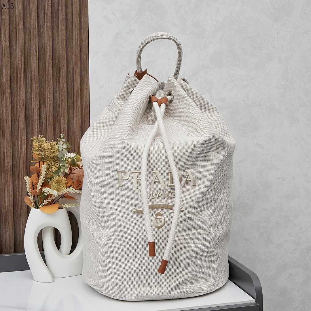 Pr4da + Nylon Drawstring Backpack #1878