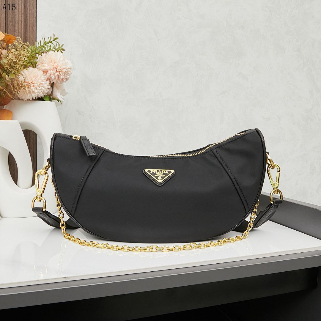 Pr4da + Re-Edition + Half-Moon Crossbody Bag #1803