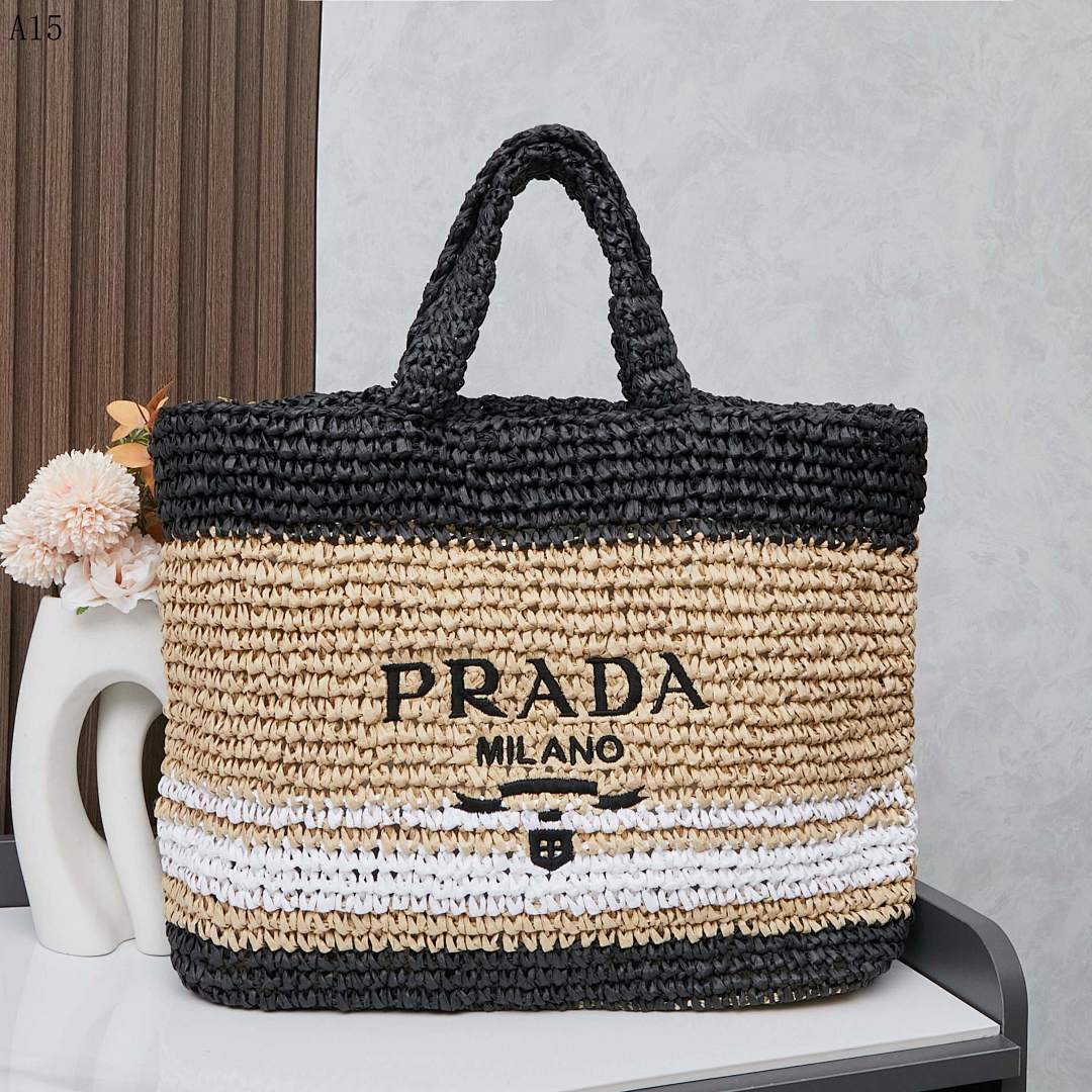 Pr4da Milano Raffia Tote Bag #1852 1 Pr4da Raffia Tote Bag #1866