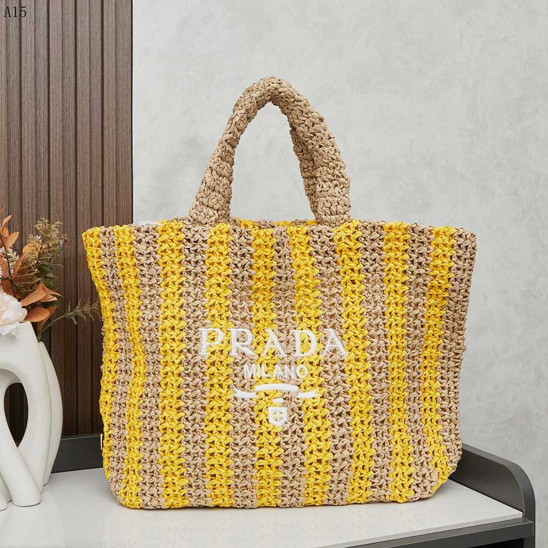 Pr4da Milano Striped Knit Tote Bag #1620
