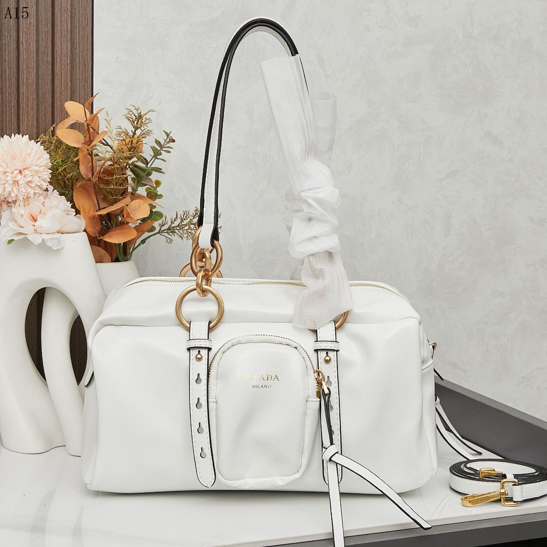 Pr4da + Cahier + White Leather Tote Bag #1797 1 Pr4da + Cahier + White Leather Tote Bag #1797