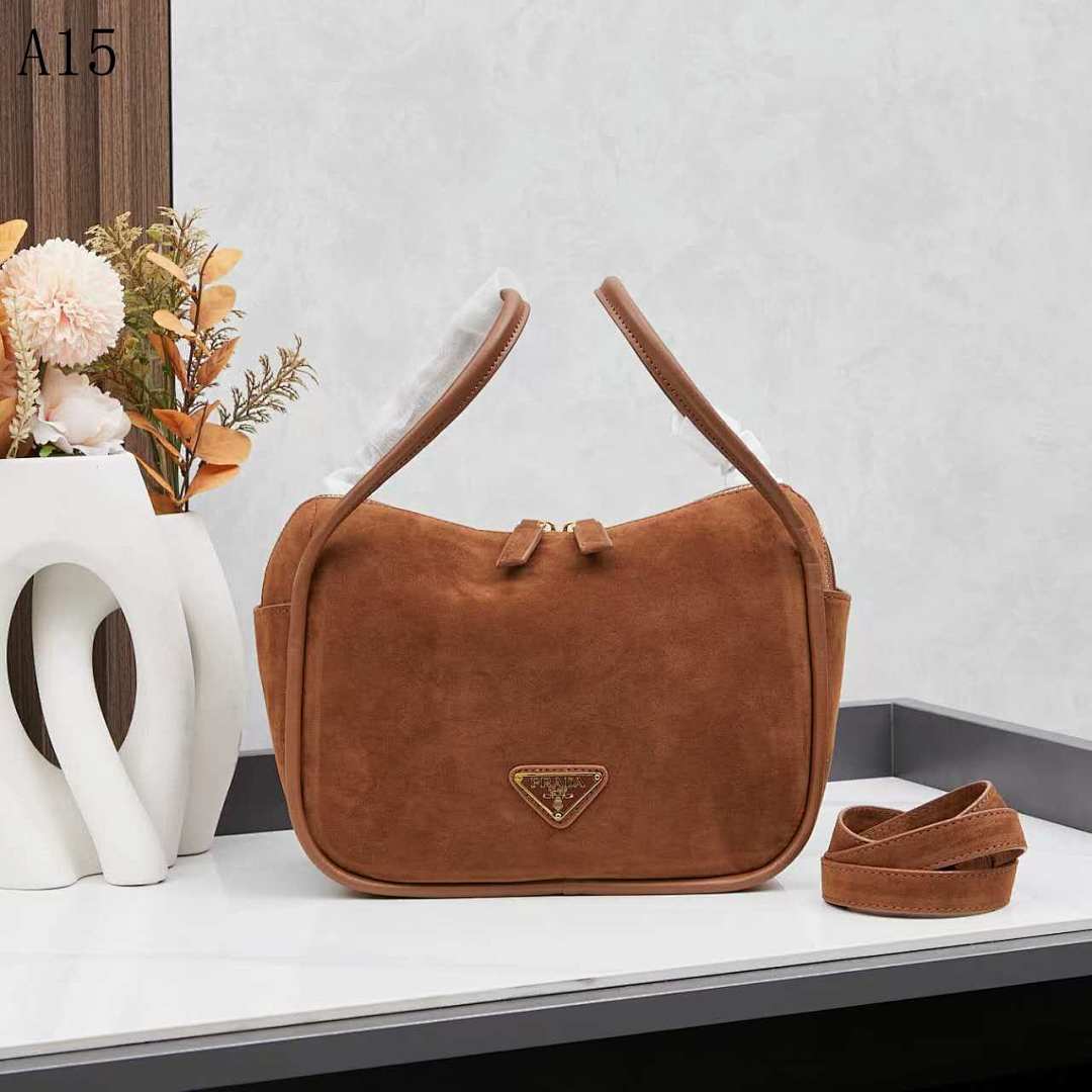 Pr4da + Galleria + Suede Shoulder Bag #1945