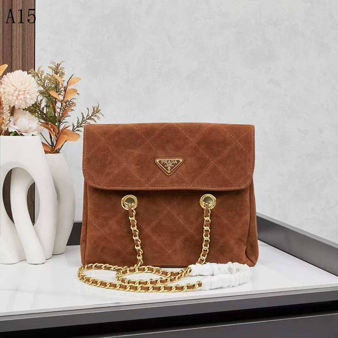 Pr4da Suede Quilted Crossbody Bag #1751 1 Pr4da Suede Quilted Shoulder Bag #1765