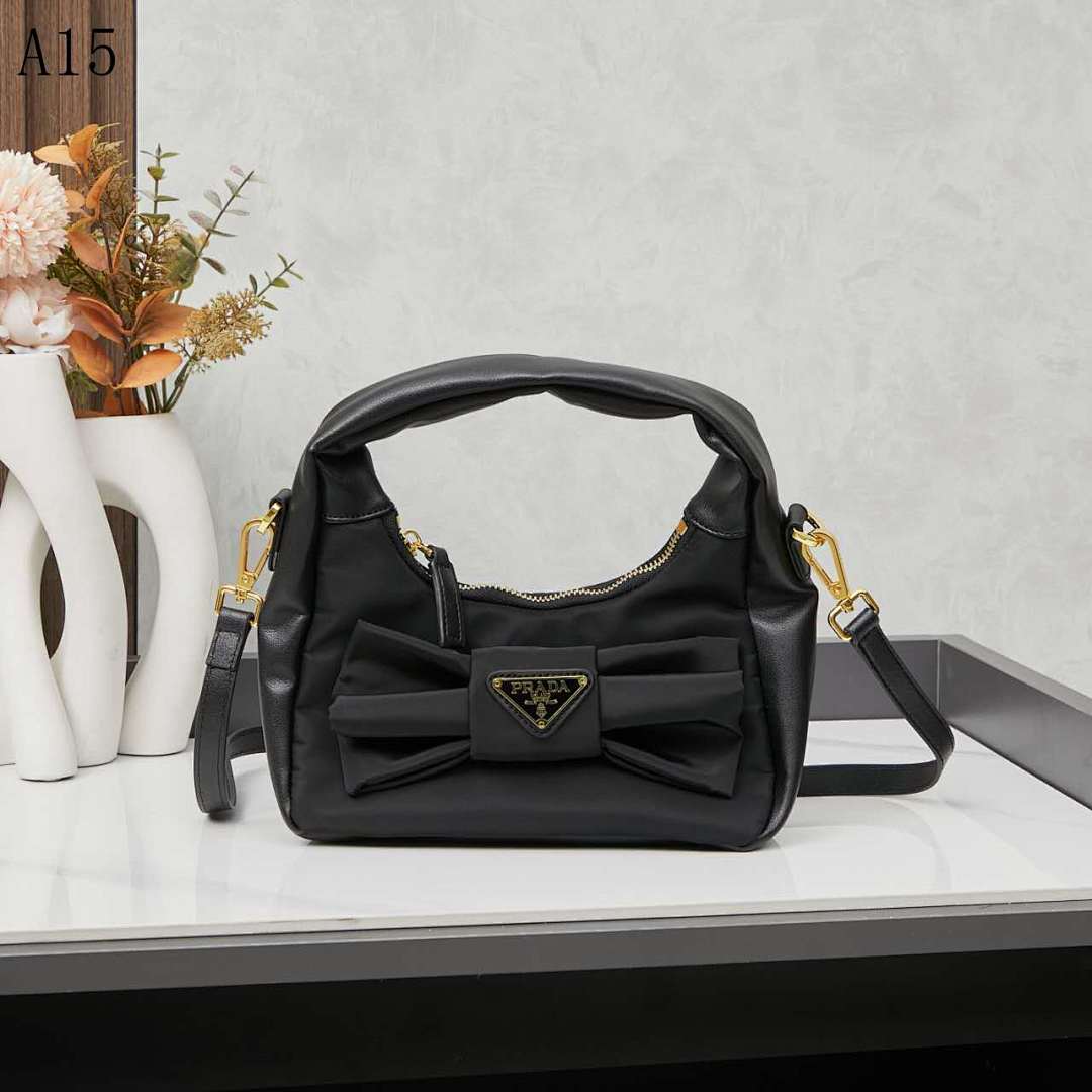 Pr4da + Model# A15 + Bow Detail Shoulder Bag #1988