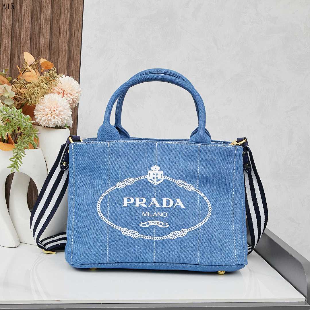 Pr4da + Canozo + Denim Tote Bag #1551 1 Pr4da + Canozo + Denim Tote Bag #1551