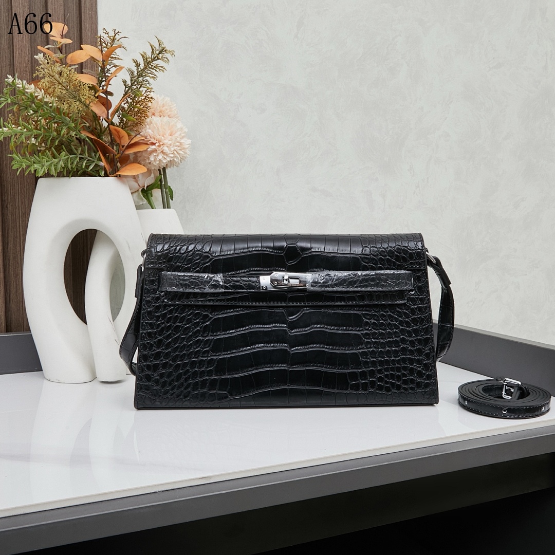 Luxury A66 Crocodile-Embossed Clutch Bag #5638