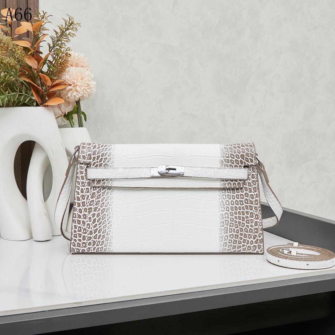 A66 Luxury Crocodile-Embossed Clutch Bag #5521 1 A66 Luxury Crocodile-Embossed Clutch Bag #5521