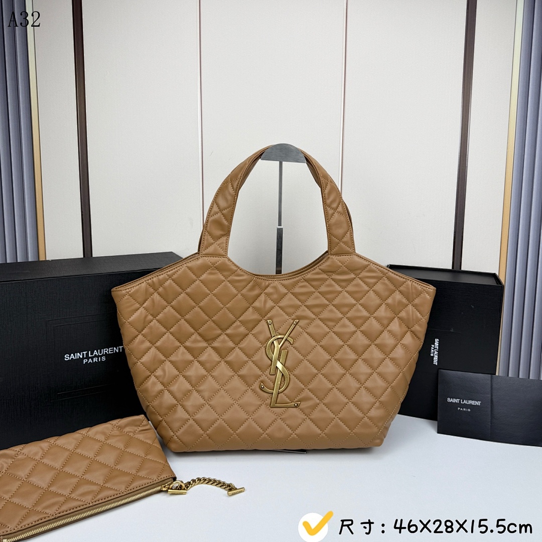 SntLaurent Monogram Quilted Tote Bag #1034 1 SntLaurent Monogram Quilted Tote Bag #1034