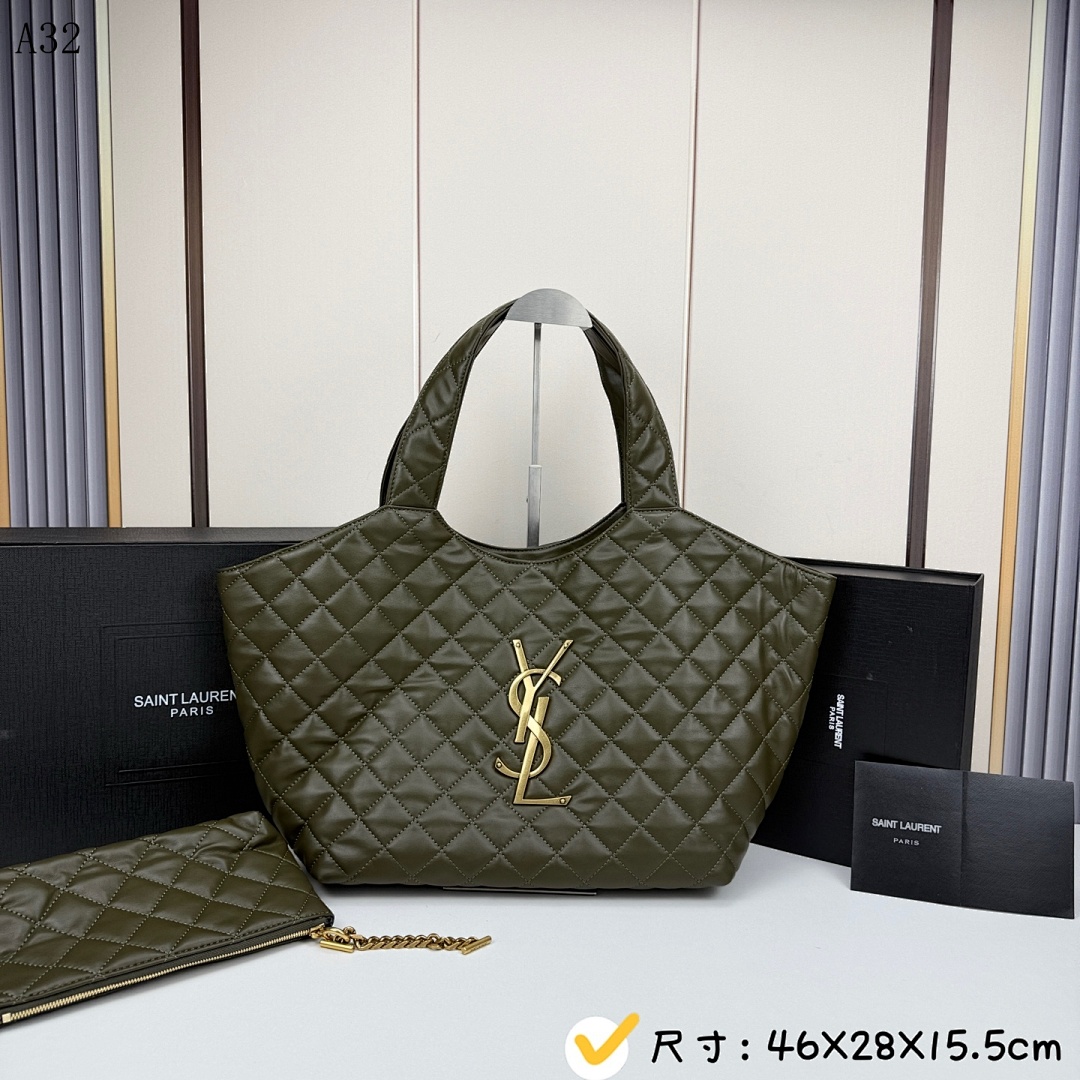 SntLaurent – Monogram Quilted Tote Bag #1033