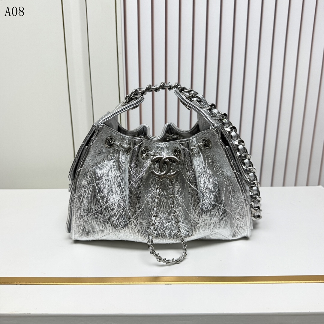 Chan3l Classic Quilted Drawstring Bag #2759