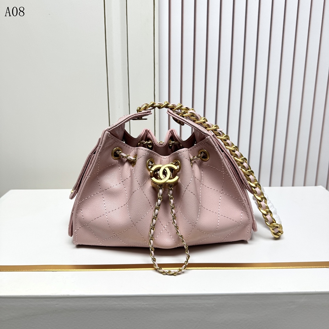 Chan3l Classic Quilted Drawstring Bag #2890