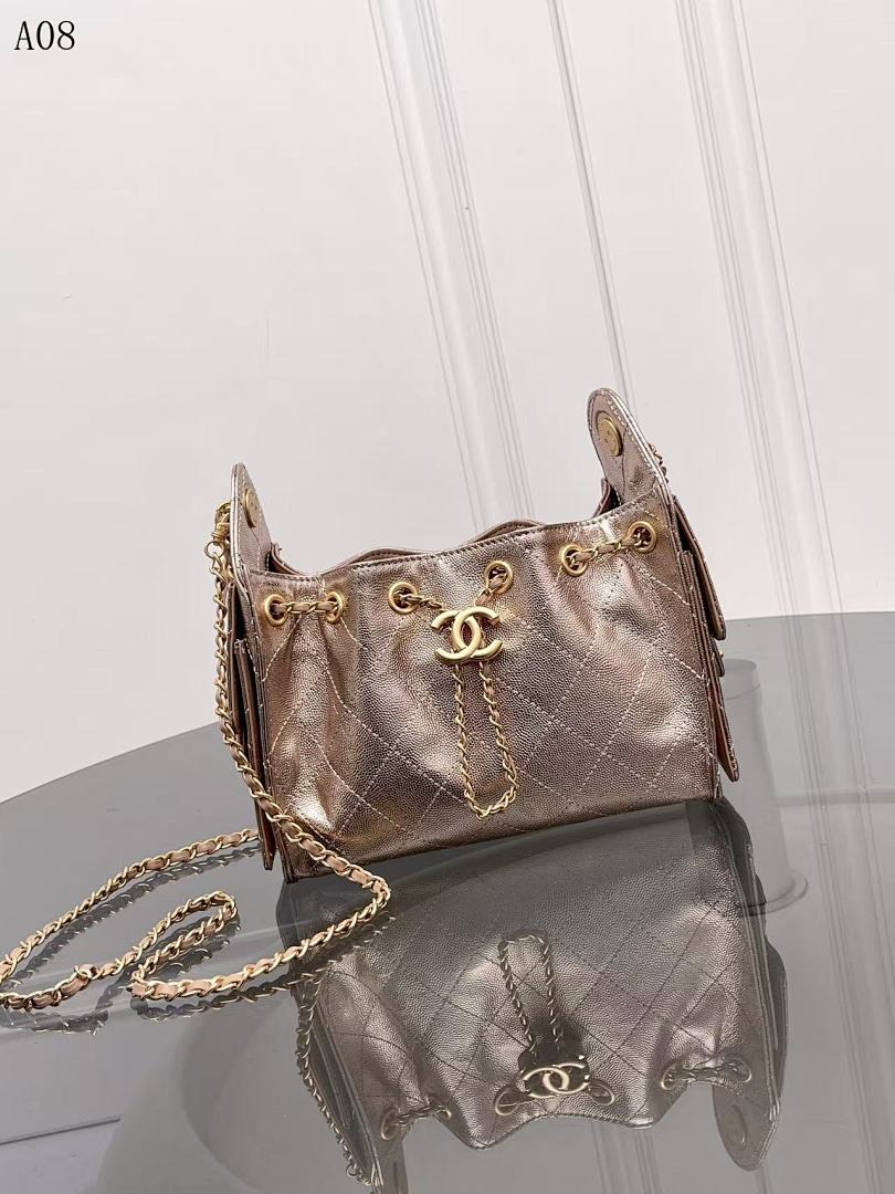 Chan3l Classic Quilted Drawstring Bag #2897