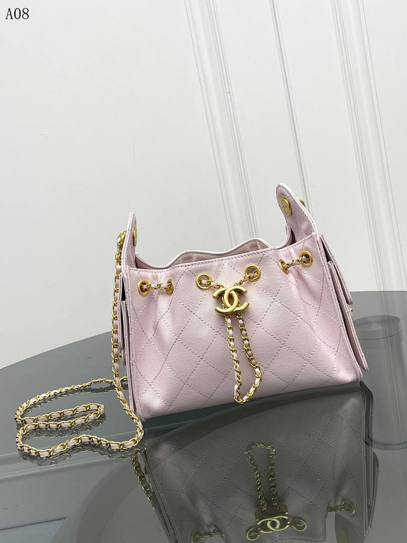 Chan3l Classic Quilted Drawstring Bag #2696
