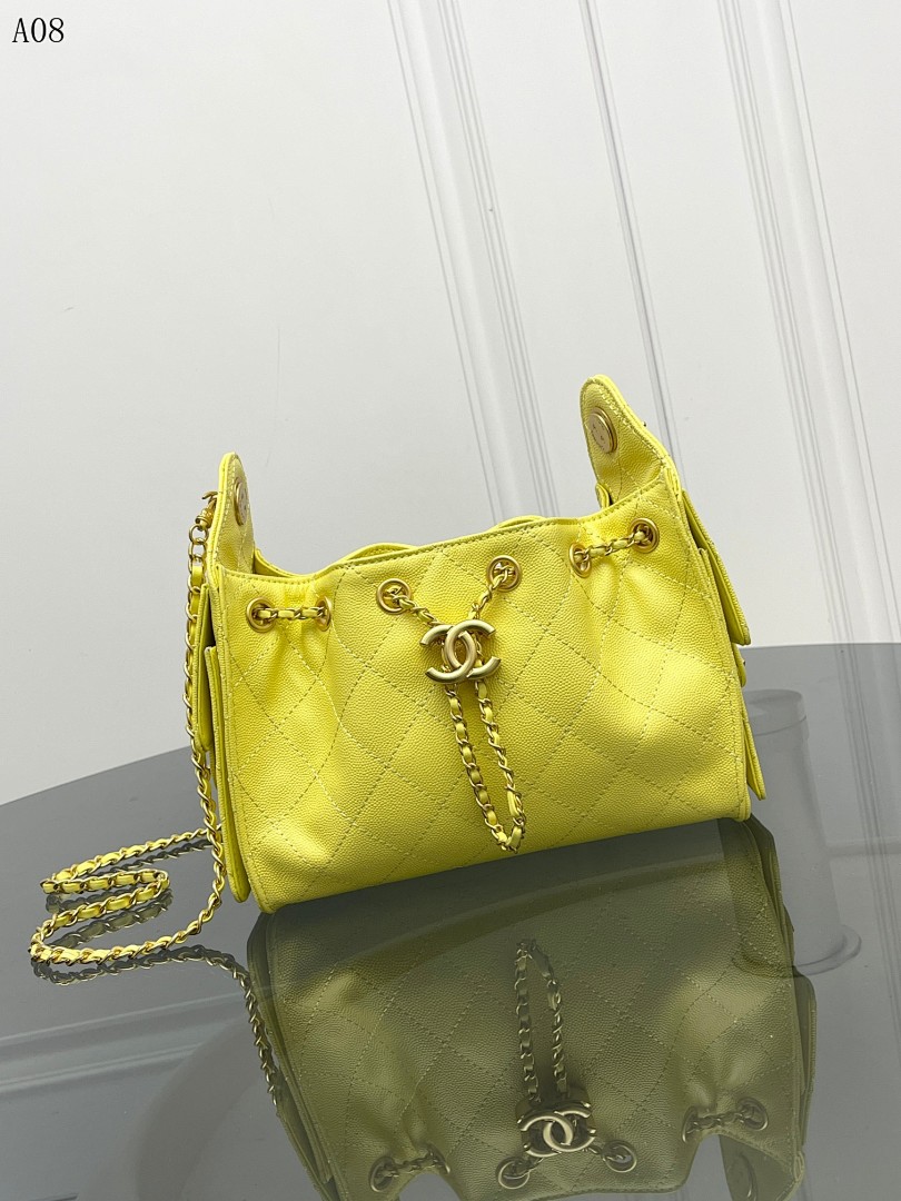 Chan3l Classic Quilted Drawstring Bag #2886