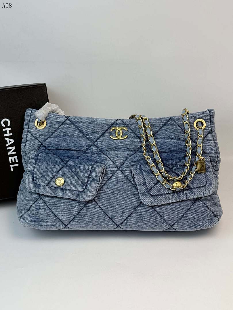Chan3l Denim Quilted Flap Bag #2655