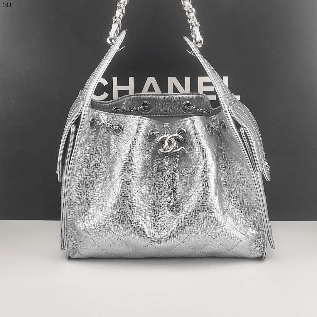 Chan3l Classic Quilted Drawstring Bag #982
