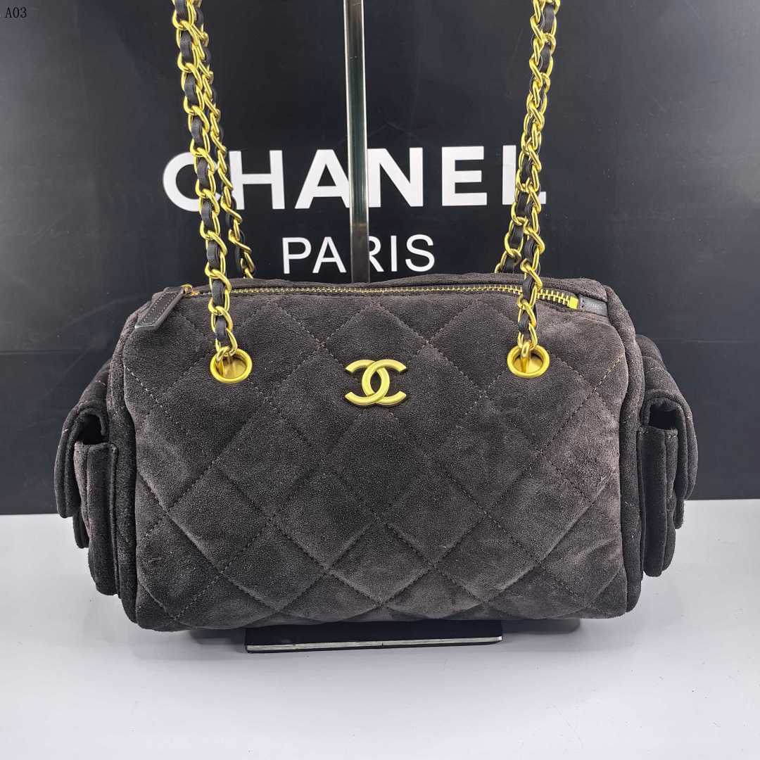 Chan3l + A03 + Velvet Quilted Shoulder Bag #3552