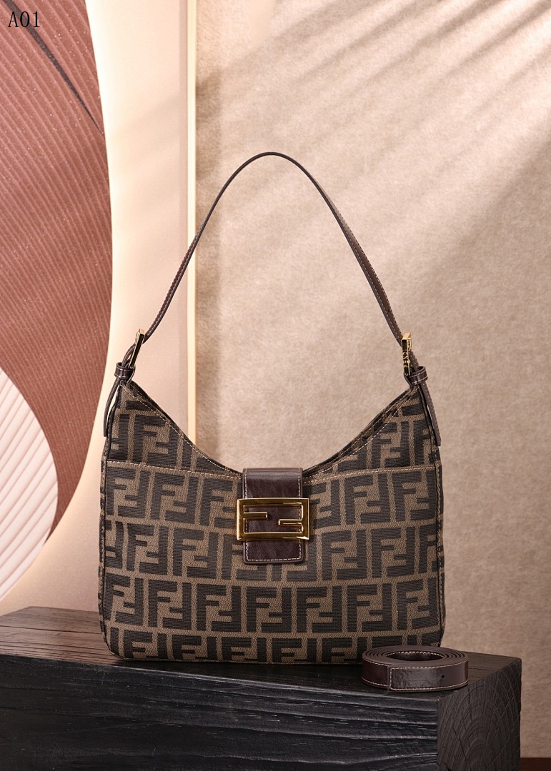 F3ndii + Baguette + FF Logo Shoulder Bag #1376