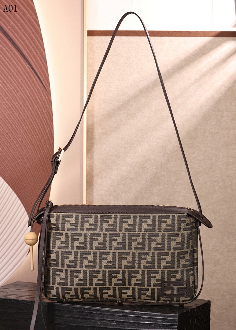 F3ndii + Baguette + FF Logo Crossbody Bag #1374