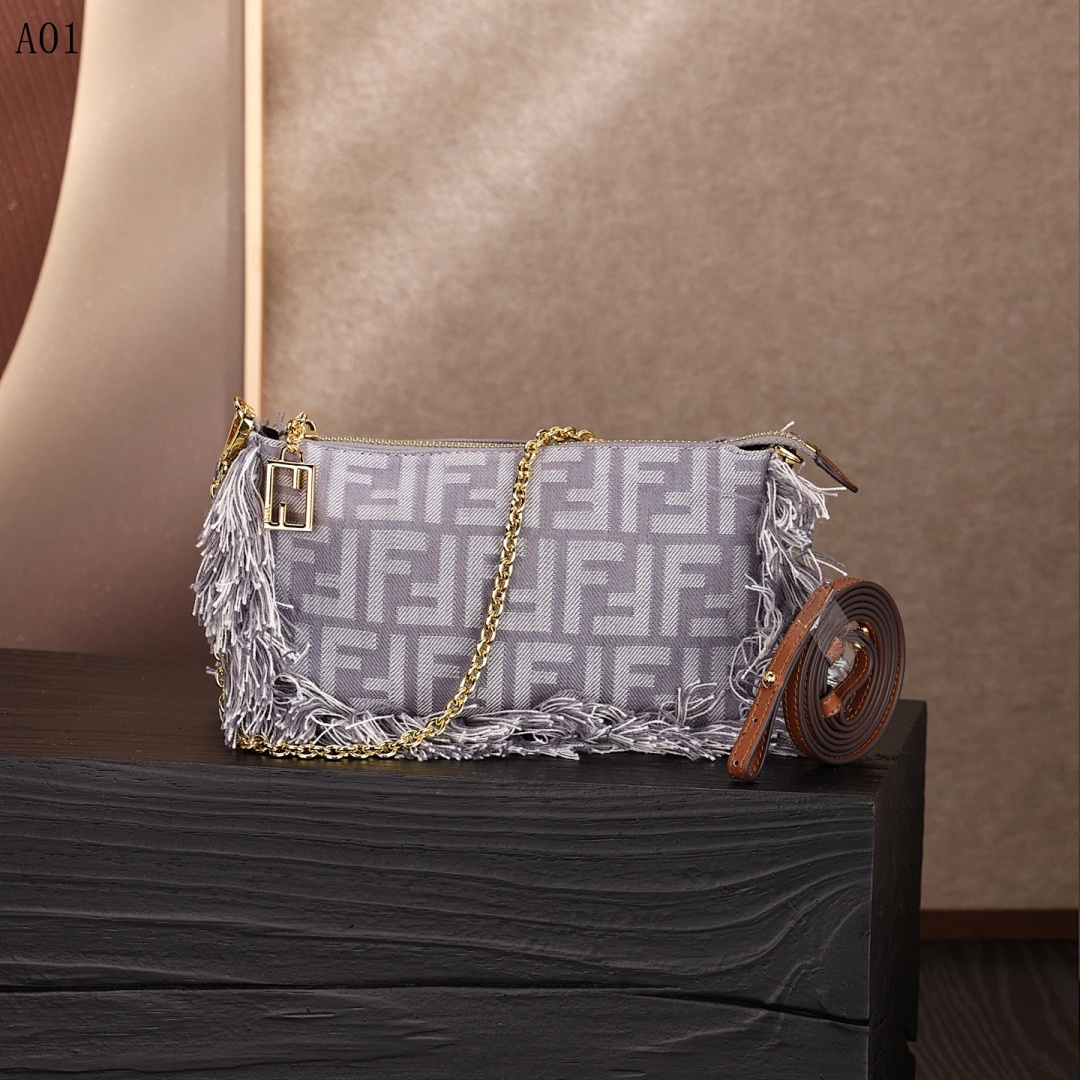FENDI + Baguette + Tassel Chain Crossbody #1369