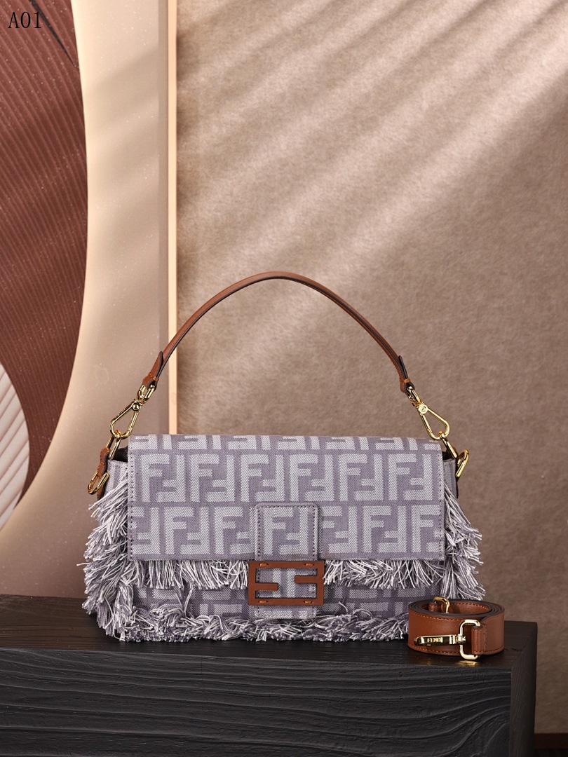 F3ndii Baguette Fringe Shoulder Bag #1368